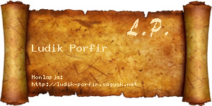Ludik Porfir névjegykártya